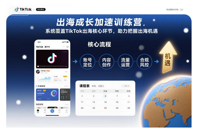 出海成长加速训练营，系统覆盖TikTok出海核心环节，助力把握出海机遇(更新)-九九网创