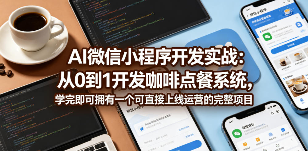 AI微信小程序开发实战:从0到1开发咖啡点餐系统,学完即可拥有一个可直接上线运营的完整项目-九九网创