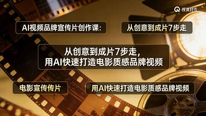 AI视频品牌宣传片创作课：从创意到成片7步走，用AI快速打造电影质感品牌视频-九九网创