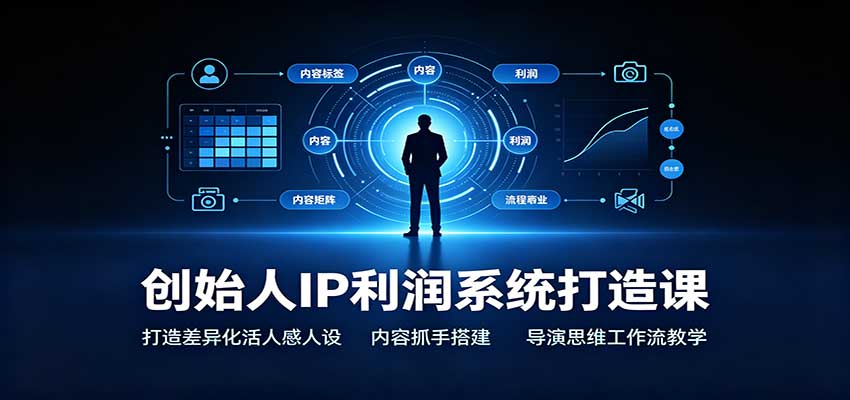 创始人IP利润系统打造课：打造差异化活人感人设，内容抓手搭建，导演思维工作流教学-九九网创