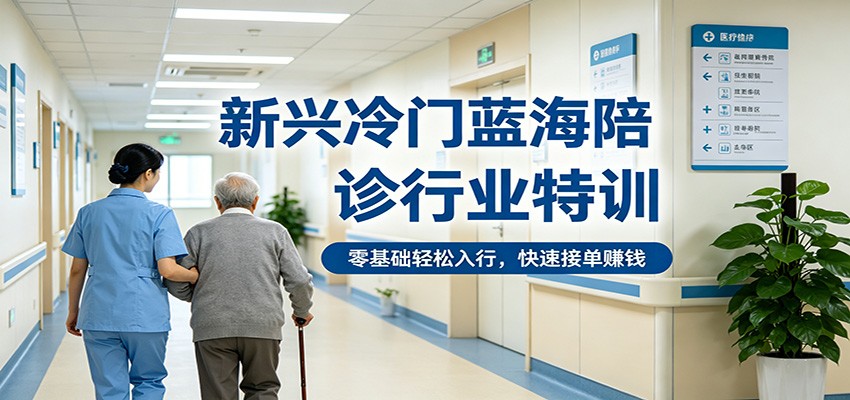 新兴冷门蓝海陪诊行业特训，零基础轻松入行，快速接单赚钱-九九网创