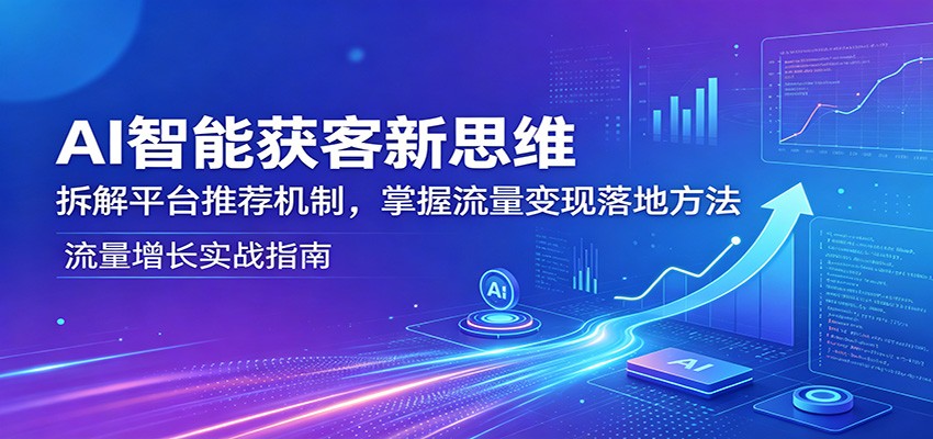 AI智能获客新思维：拆解平台推荐机制，掌握流量变现落地方法-九九网创