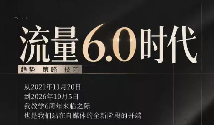 流量6.0时代直播课2026年10月，流量6.0时代的趋势、策略、技巧，2027年前，你的IP能否做起来，本场直播就是你的转折点