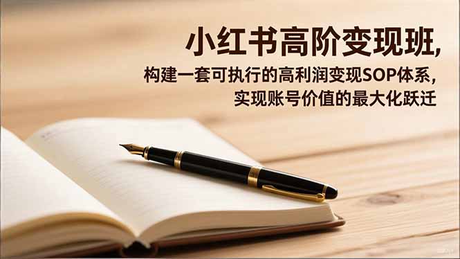 小红书高阶变现班，构建一套可执行的高利润变现SOP体系，实现账号价值的最大化跃迁-九九网创