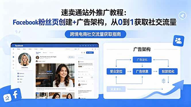 （18888期）速卖通站外推广教程：Facebook粉丝页创建+广告架构，从0到1获取社交流量-九九网创