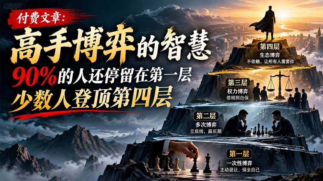 （20628期）【无水印】付费文章：高手博弈的智慧，90%的人还停留在第一层，少数人登顶第四层-九九网创