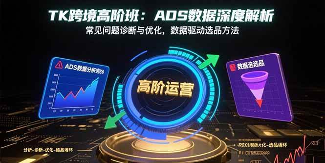 (15809期)TK跨境高阶班:ADS数据深度解析,常见问题诊断与优化,数据驱动选品方法-九九网创