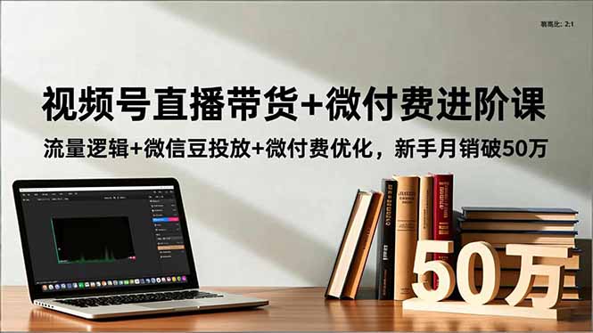 视频号直播带货+微付费进阶课：流量逻辑+微信豆投放+微付费优化，新手月销破50万-九九网创