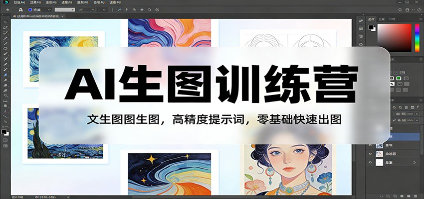 AI生图训练营:文生图图生图,高精度提示词,零基础快速出图-九九网创