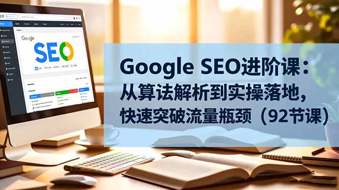 Google SEO进阶课：从算法解析到实操落地，快速突破流量瓶颈(92节课-九九网创