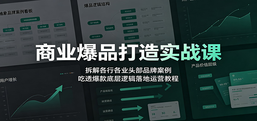 商业爆品打造实战课:拆解各行各业头部品牌案例,吃透爆款底层逻辑落地运营教程-九九网创