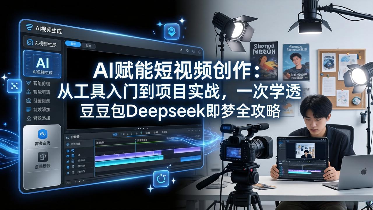 AI赋能短视频创作：从工具入门到项目实战，一次学透豆包Deepseek即梦全攻略-九九网创