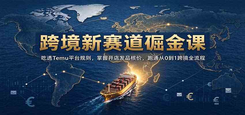 跨境新赛道掘金课:吃透Temu平台规则,掌握开店发品核价,跑通从0到1跨境全流程-九九网创