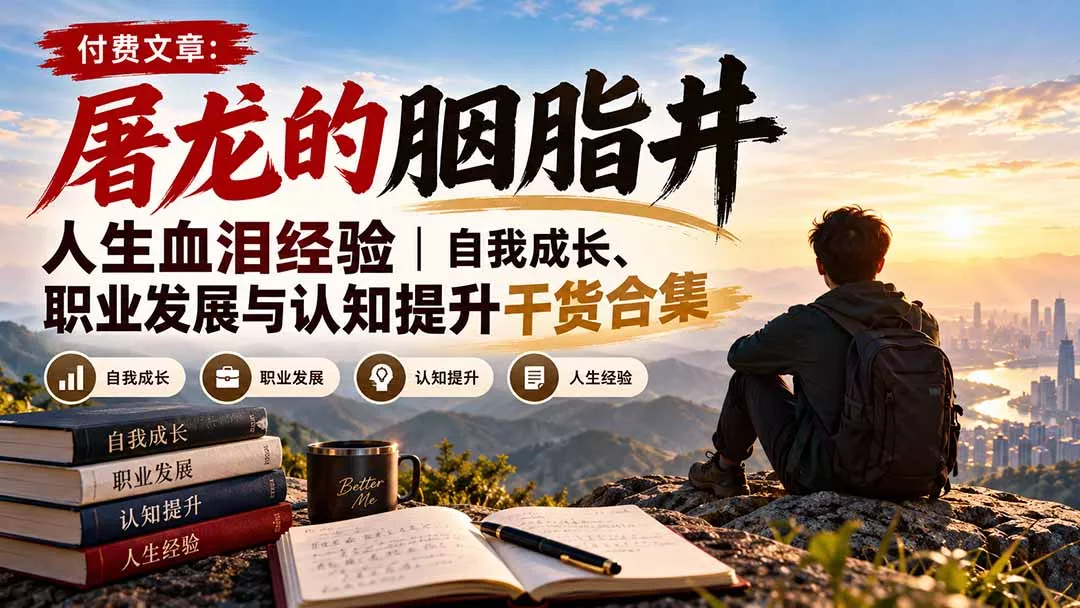 付费文章：屠龙的胭脂井人生血泪经验｜自我成长、职业发展与认知提升干货合集-九九网创