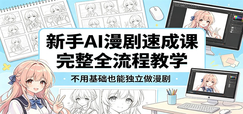 新手AI漫剧速成课：完整全流程教学，不用基础也能独立做漫剧-九九网创