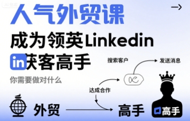 人气外贸课-成为领英Linkedin获客高手，你需要做对什么-九九网创
