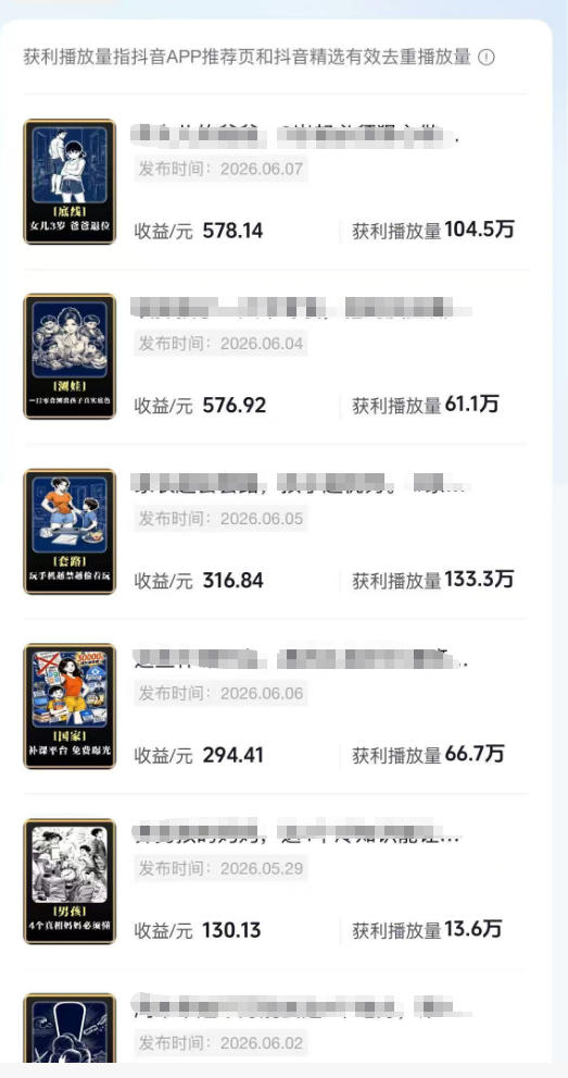 抖音某博主的育儿Ai视频全流程0-1实操，伙伴计划+分成计划+商单收徒等多种收益，日入300+-九九网创