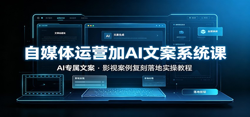 自媒体运营加AI文案系统课：：AI专属文案，影视案例复刻落地实操教程-九九网创