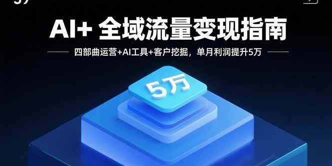 （15940期）AI+全域流量变现指南，四部曲运营+AI工具+客户挖掘，单月利润提升5万-九九网创
