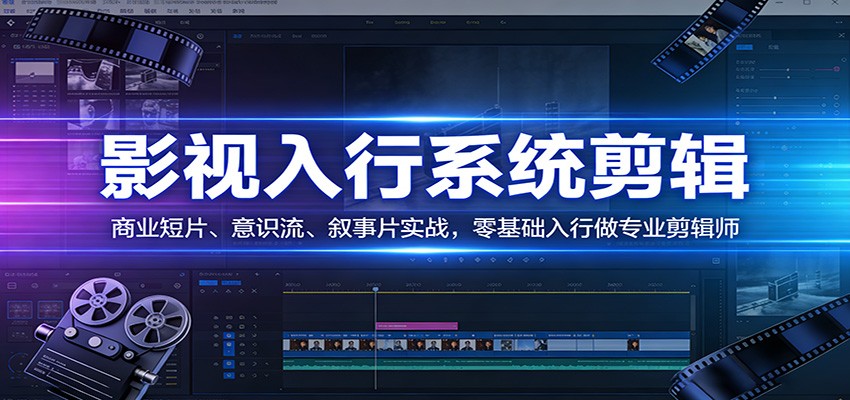 影视系统剪辑，商业短片、意识流、叙事片实战，零基础入行做专业剪辑师-九九网创
