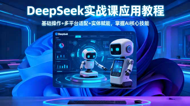 DeepSeek实战课应用教程、基础操作+多平台适配+实体赋能，掌握AI核心技能-九九网创