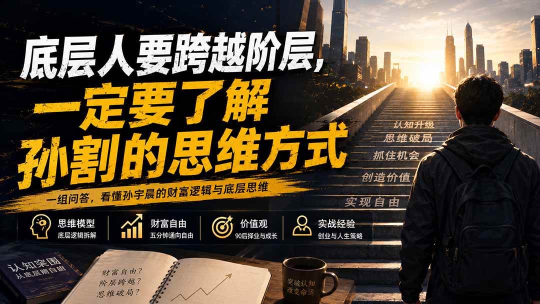 （20040期）付费文章：底层人要跨越阶层，一定要了解孙割的思维方式-九九网创