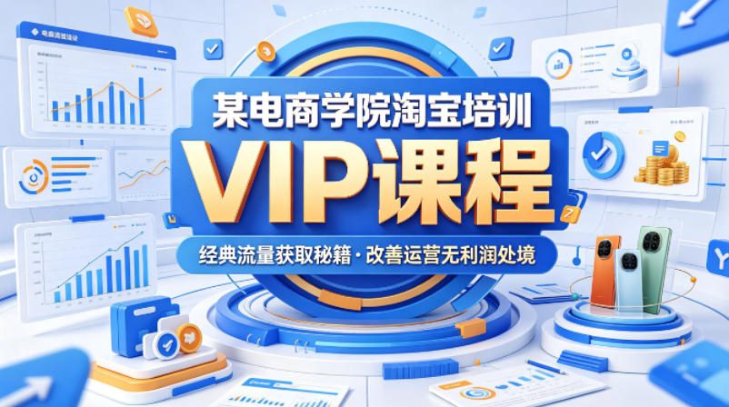 某电商学院淘宝培训VIP课程，各种经典有用的流量获取秘籍，改善运营产品没利润的处境(2026年5月)-九九网创