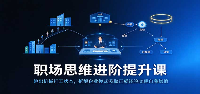 职场思维进阶提升：跳出机械打工状态，拆解企业模式汲取正反经验实现自我增值-九九网创