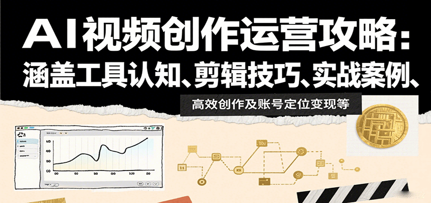 AI视频创作运营攻略：涵盖工具认知、剪辑技巧、实战案例、高效创作及账号定位变现等-九九网创