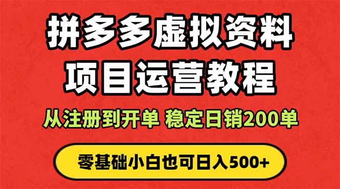 拼多多开店运营课程: 蓝海变现玩法,轻松实现睡后收入 零基础小白也可…-九九网创