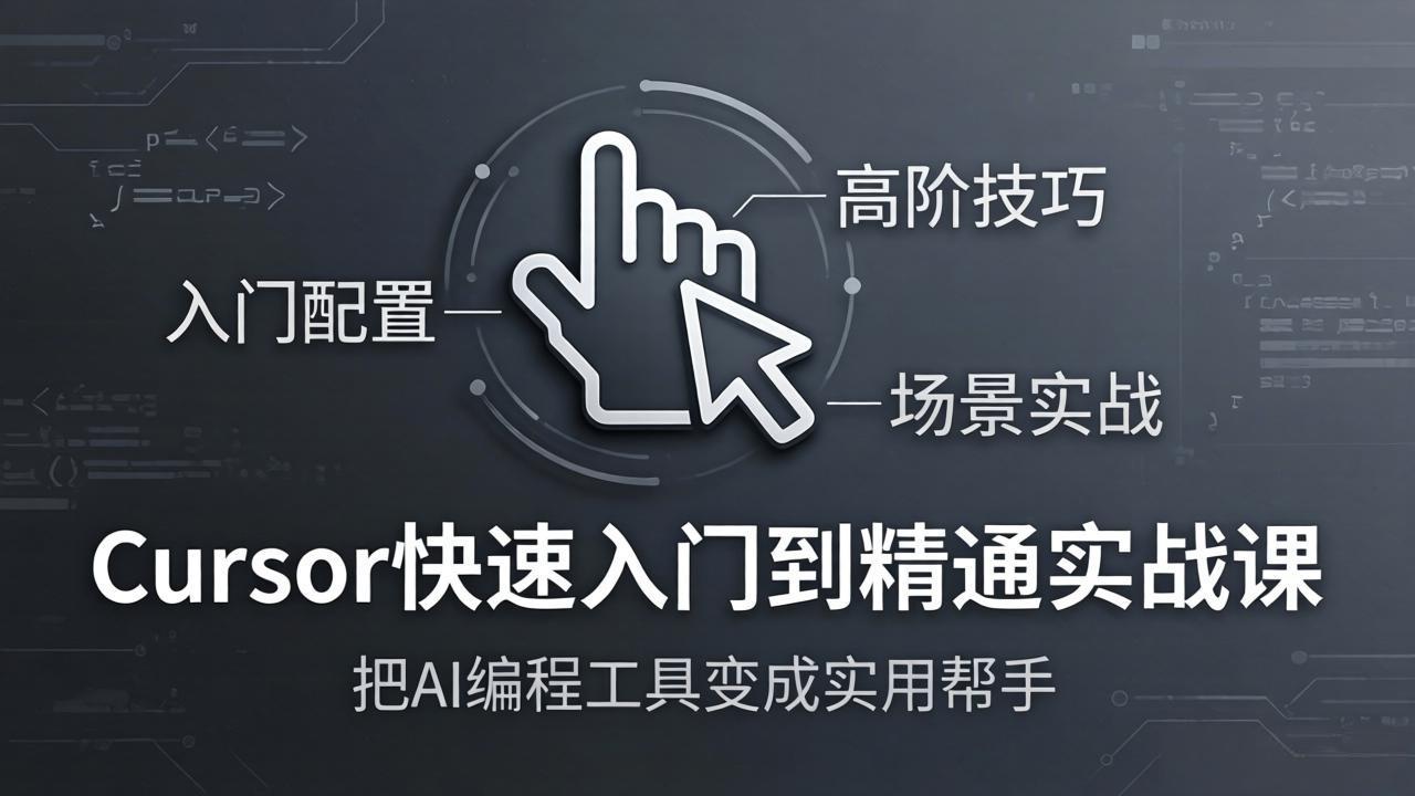 Cursor快速入门到精通实战课：入门配置+高阶技巧+场景实战，把AI编程工具变成实用帮手-九九网创