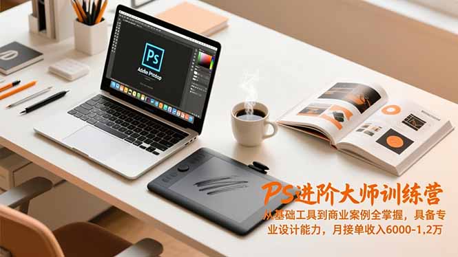 PS进阶大师训练营，从基础工具到商业案例全掌握，具备专业设计能力，月接单收入6000-1.2万-九九网创