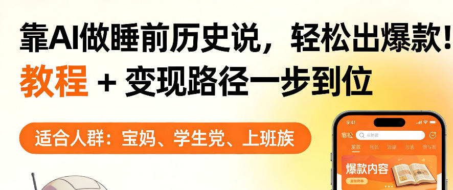 靠AI做睡前历史解说，轻松出爆款！教程+变现路径一步到位，单个视频收益1K+【揭秘】-九九网创
