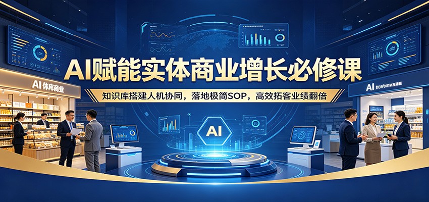 AI赋能实体商业增长必修课：知识库搭建人机协同，落地极简SOP，高效拓客业绩翻倍-九九网创