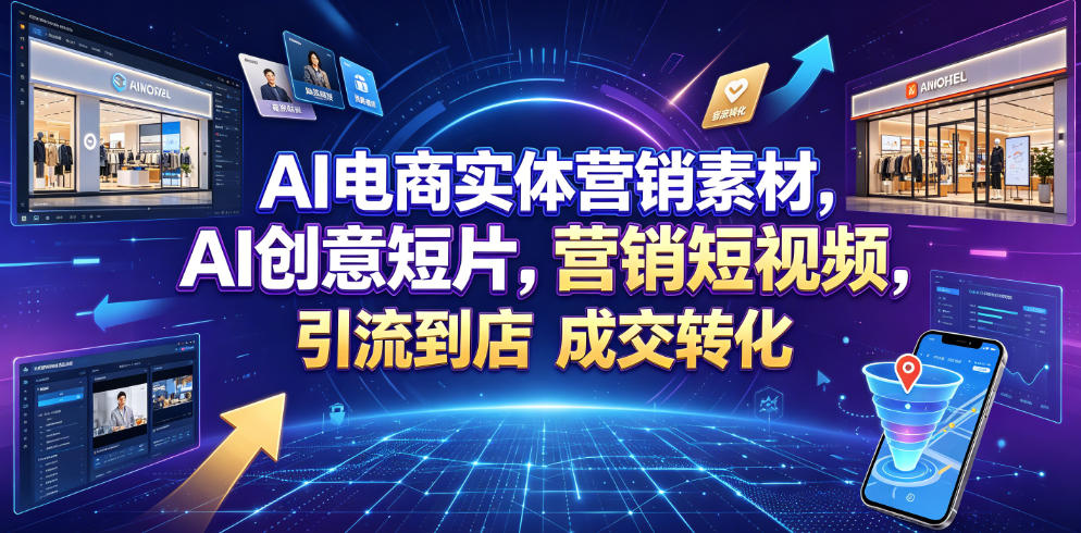 AI电商实体营销素材，AI创意短片，高效打造营销短视频，轻松引流到店，稳定提升门店客流与成交转化-九九网创