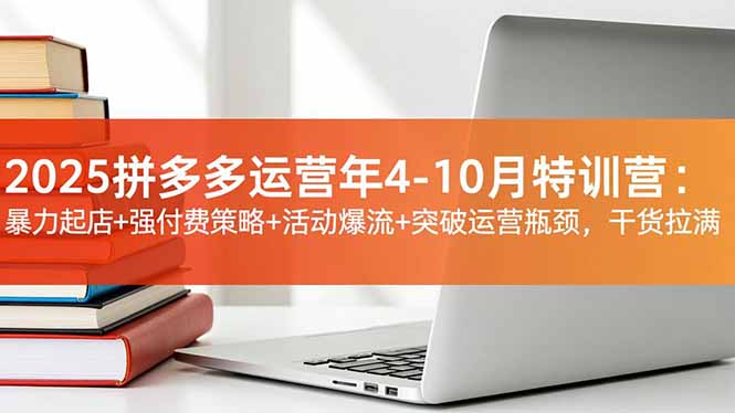 2025拼多多运营年4-10月特训营：暴力起店+强付费策略+活动爆流+突破运营瓶颈，干货拉满-九九网创
