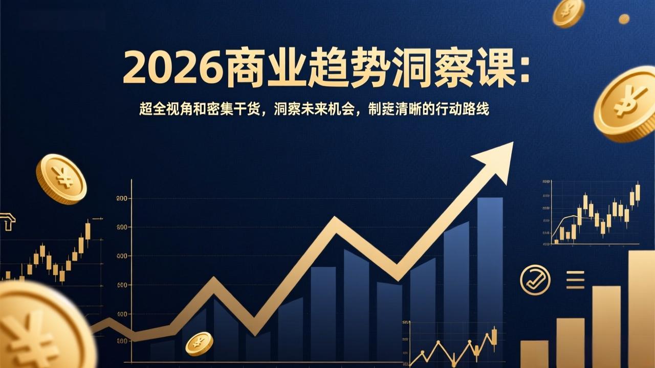 2026商业趋势洞察课：超全视角和密集干货，洞察未来机会，制定清晰的行动路线-九九网创