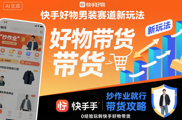 快手好物男装赛道新玩法，抄作业就行，0经验玩转快手好物带货-九九网创