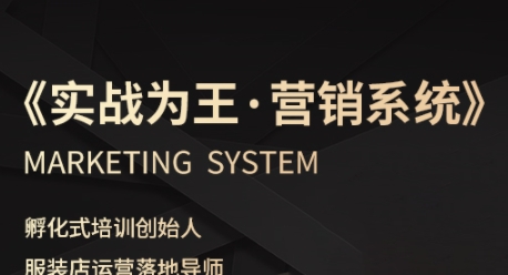 服装老板必修课《实战为王-营销系统》实现业绩被动式增长-九九网创