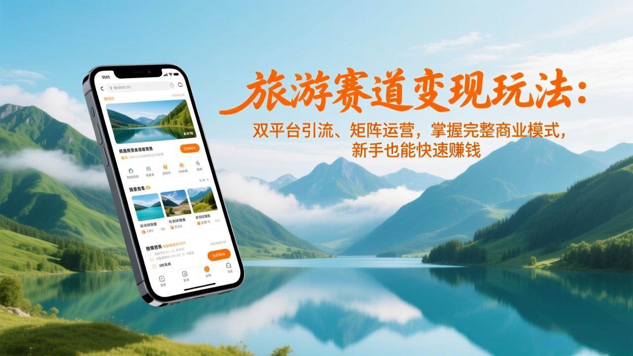 （17153期）旅游赛道变现玩法：双平台引流、矩阵运营，掌握完整商业模式，新手也能快速赚钱-九九网创